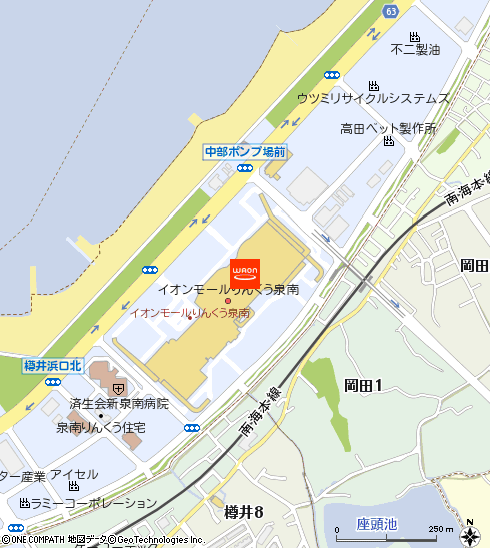 イオンりんくう泉南店付近の地図